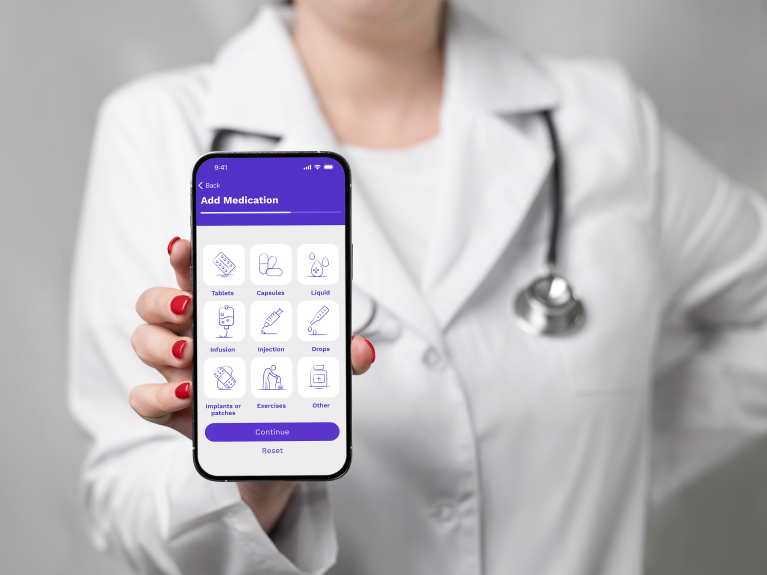 The cover image for a medical app for patients Medtrack